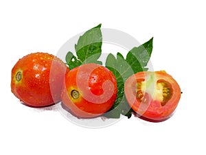 Fresh tomato whit cut half