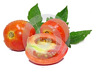 Fresh tomato whit cut half