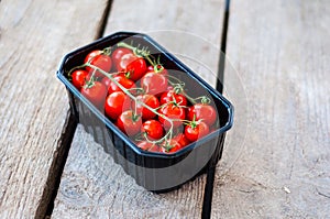Fresh tomatoes in box