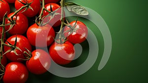 Fresh tomatoes on a dark background. Harvesting tomatoes. Top view