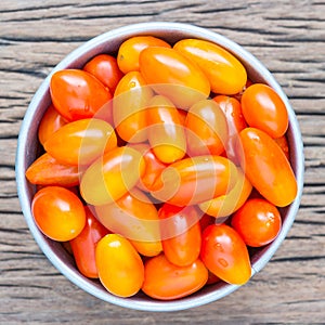 Fresh tomatoes from the farm are good for your skin, help prevent several types of cancer and essential antioxidants in basket on