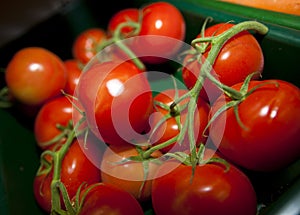 Fresh tomatoes in grocery store