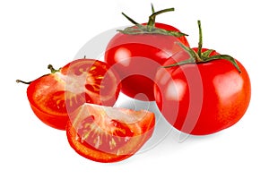 The Fresh Tomatoes isolated on white backgrond