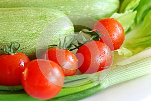 Fresh tomatoes and squash