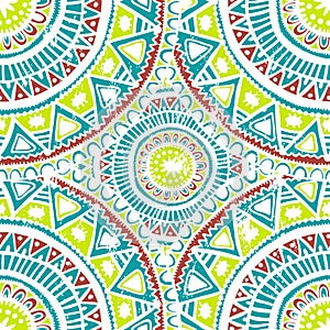 Fresh tones ethnic seamless pattern