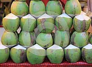 Fresh Topical coconuts at market thailand