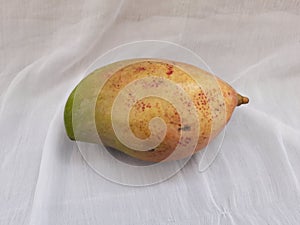 Fresh Totapuri or Gini Moothi Mangoes  on white background photo