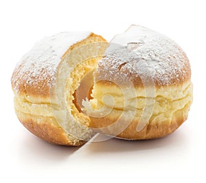 Fresh traditional doughnut isolated