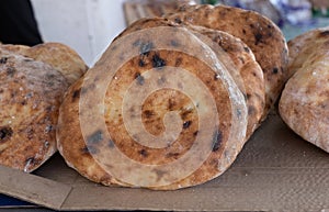Fresh traditional Iraqi flat bread sold at the farmers market