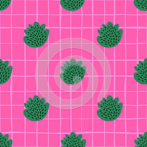 Fresh and trendy seamless design featuring succulents and floral elements