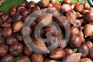 Fresh tropical sweet salak pondoh from indonesia at a market.