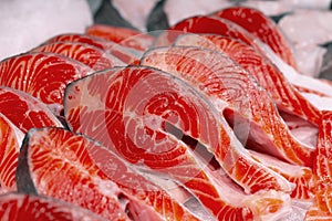 Fresh trout sliced for grilling or barbecue