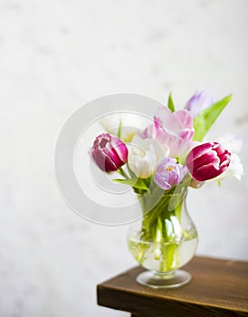 Fresh Tulips Flowers Arrangement Decorative