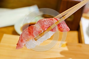 Fresh tuna otoro sushi