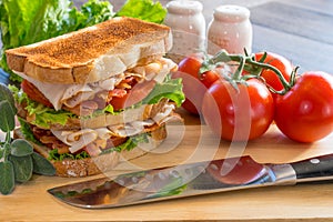 Fresh turkey club sandwich