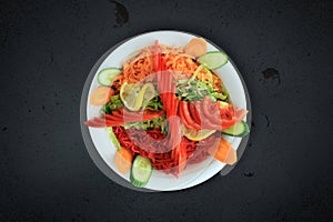 Fresh turkish seasonal salad on a plate