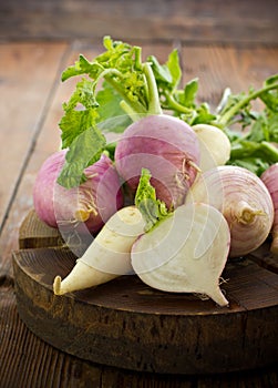 Fresh turnip and white radish