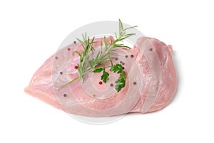 Fresh Uncooked Raw Turkey Fillet Breast Meat Isolated