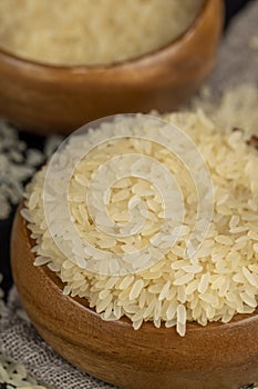 fresh uncooked rice in close-up