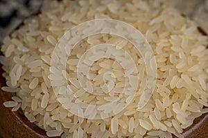 fresh uncooked rice in close-up