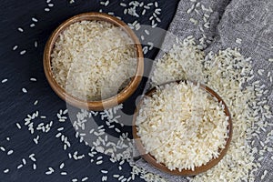 fresh uncooked rice in close-up