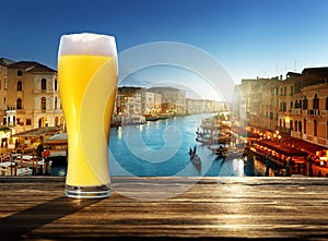 Fresh unfiltered beer in Venice, Italy photo