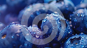 Fresh Unic Blueberries with Droplets