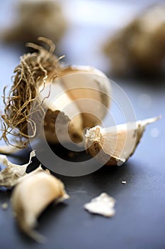 Fresh unpeeled garlic