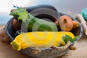 Fresh various vegetables for garnish, soups, gastronomic dishes