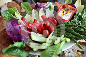 Fresh vegetable crudite platter