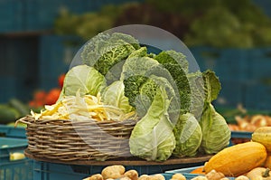 Fresh vegetable displayed at Naplavka farmers market in Prague, Czech Republic