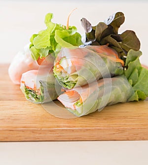 Fresh vegetable noodle spring roll