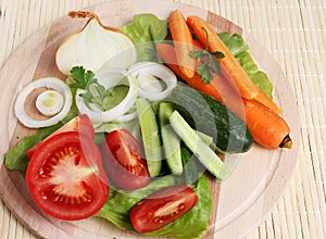 Fresh vegetable on platter