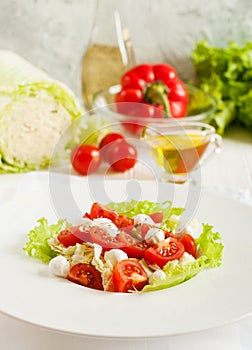 Fresh vegetable salad with cherry tomatoes