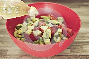 Fresh vegetable salad,close-up