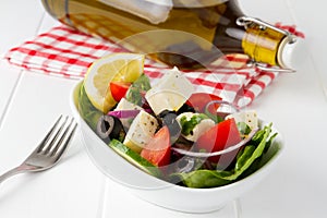 Fresh vegetable salad with feta photo