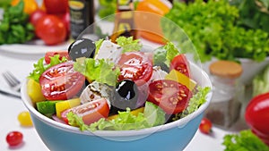 Fresh vegetable salad, mediterranean cuisine greek salad
