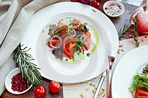 Fresh vegetable salad with tomatoes