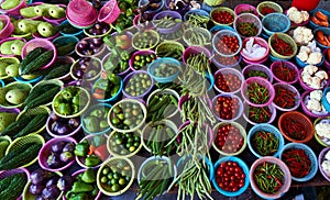 Fresh vegetables at asian street market