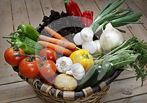 Fresh vegetables in a basket photo