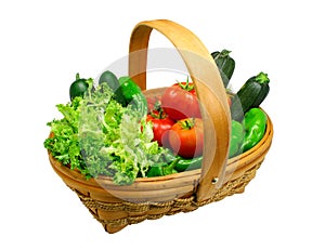 Fresh vegetables basket (clipping path included)