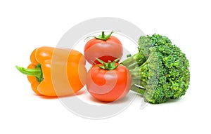 Fresh vegetables close-up. white background.