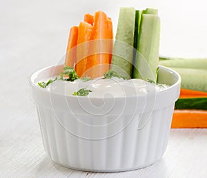 Fresh vegetables with dip