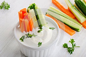 Fresh vegetables with dip