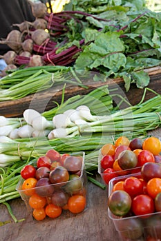 Fresh vegetables at a farmers market