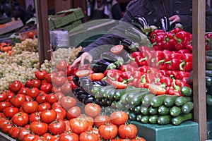 Fresh vegetables in a french market