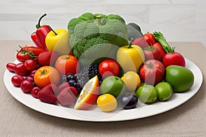 fresh vegetables and fruits healthi food