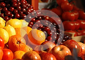 Fresh vegetables and fruits at the market