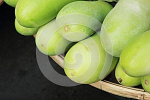 Fresh vegetables - green hatch in the market.