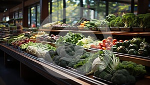 Fresh vegetables for healthy eating, organic variety at supermarket generated by AI